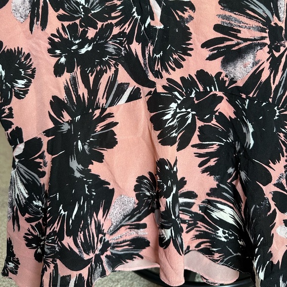 Rebecca Taylor Coral Pink and Black V-neck Silk Tank Size 4 - Picture 6 of 8